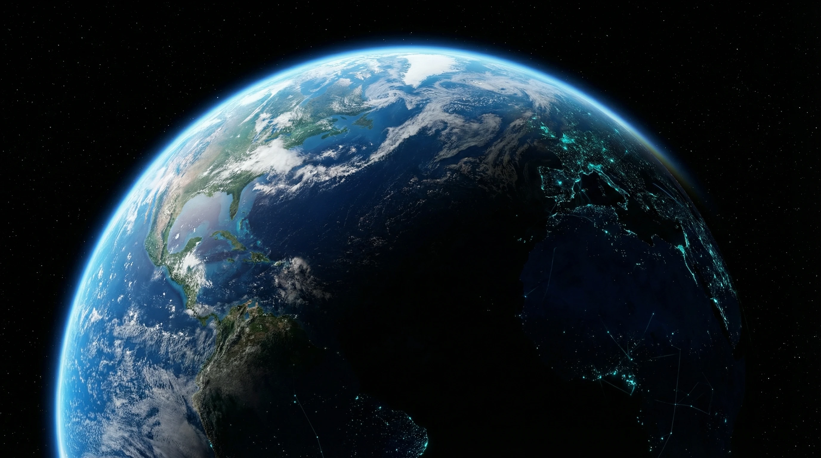 Earth with digital network